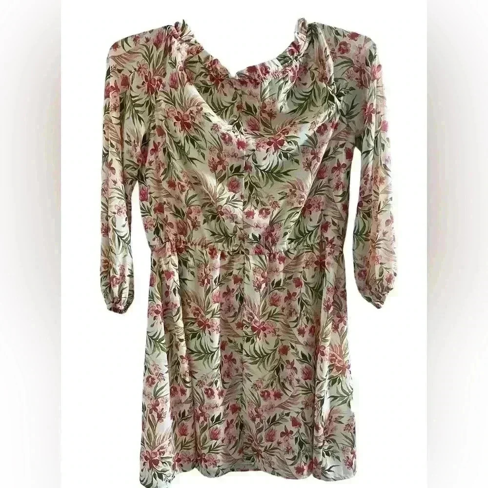 Maison Jules NWT Floral V-Neck Dress Size 2 - Picture 4 of 12